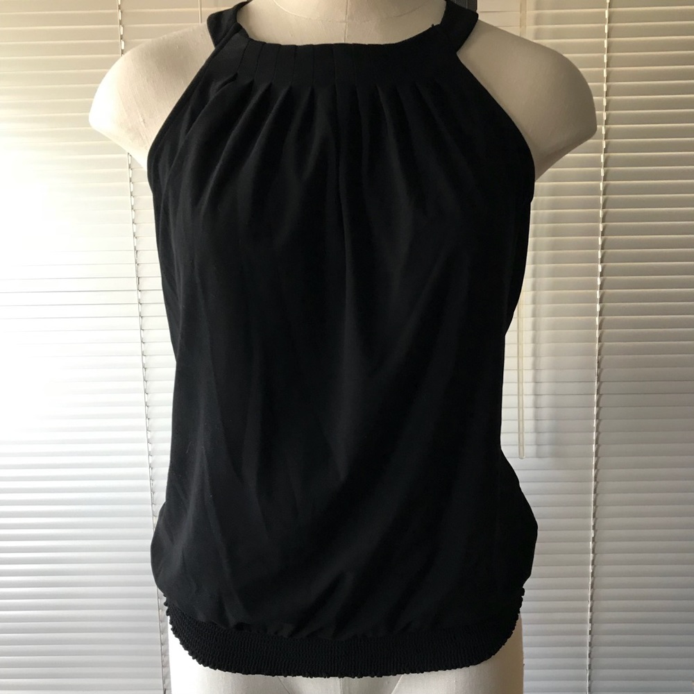 White House Black Market Pleated Neck Halter Top